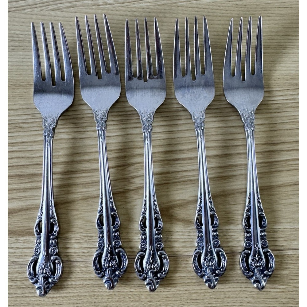 Vintage Stanley Roberts Lady Joann Salad Forks 6 1/2" Stainless Japan Set of 5